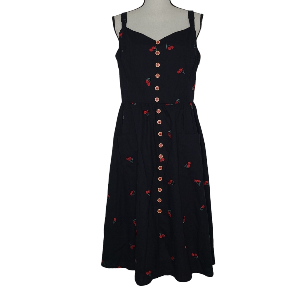 Collectif Kimberly Mini Cherries Swing Dress Extra Large NWT